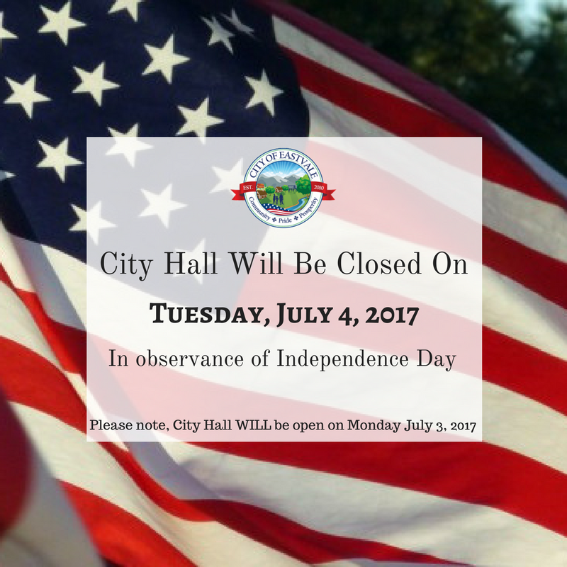 City Hall Closed on 4th of July