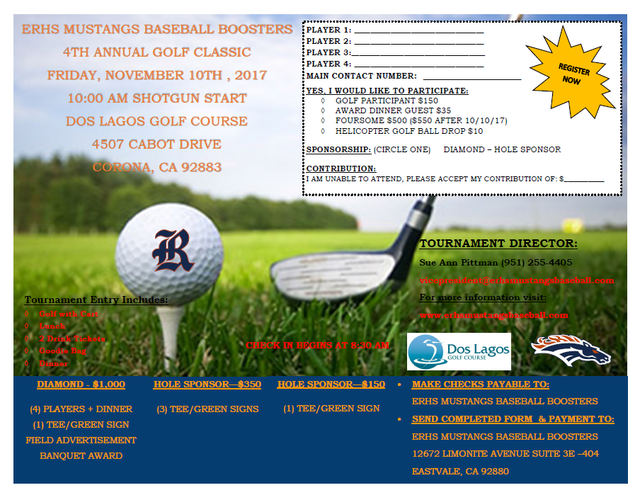 ERHS Baseball Boosters Flyer