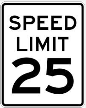 25 MPH Sign