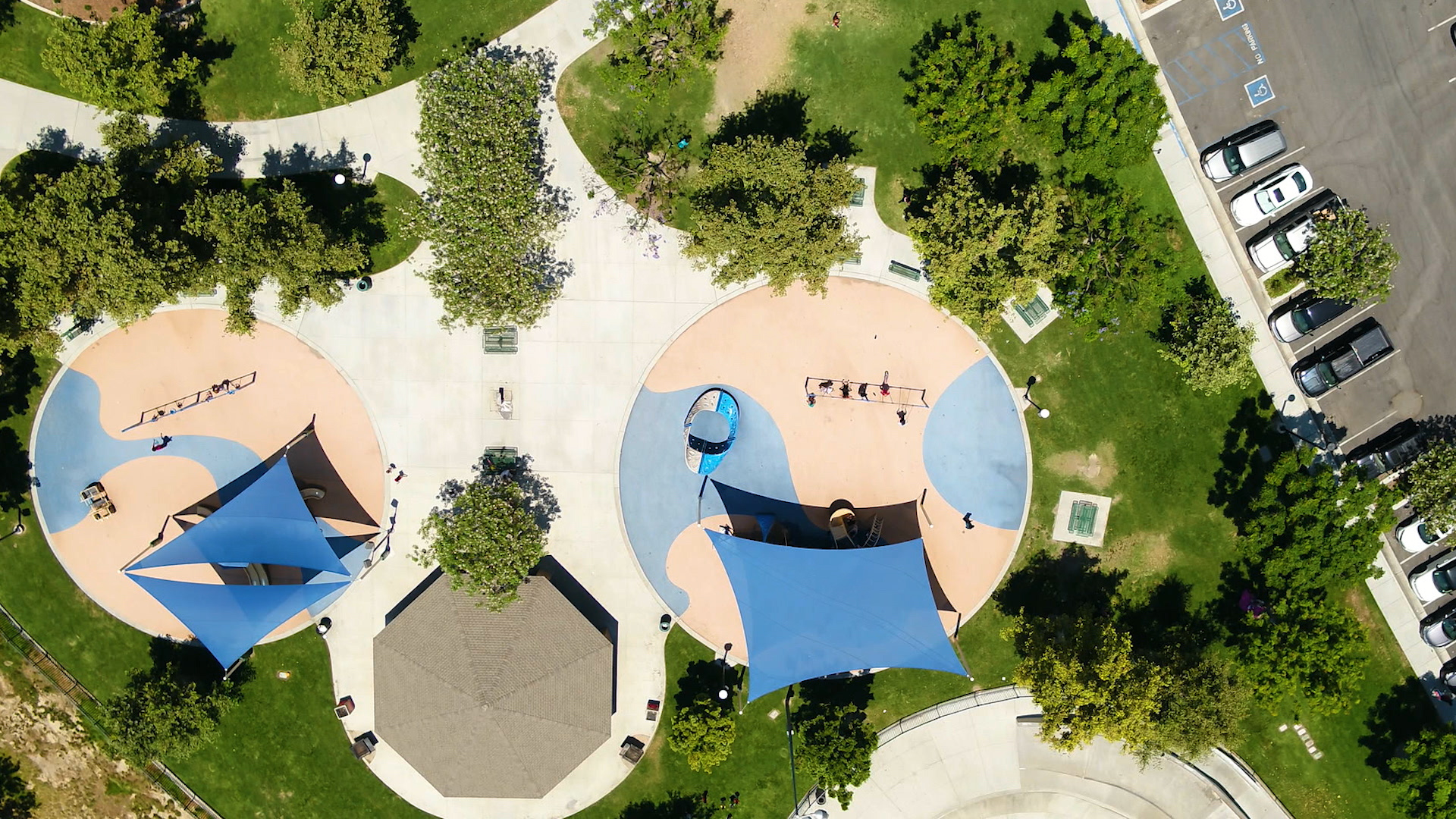 Drone shot of park