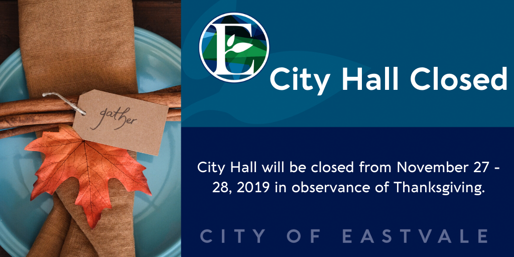 City Hall Closed on Thanksgiving flyer 