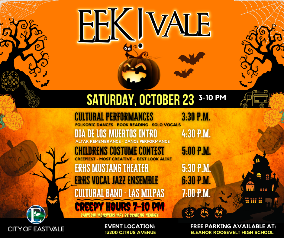 EEK!Vale Schedule of Events